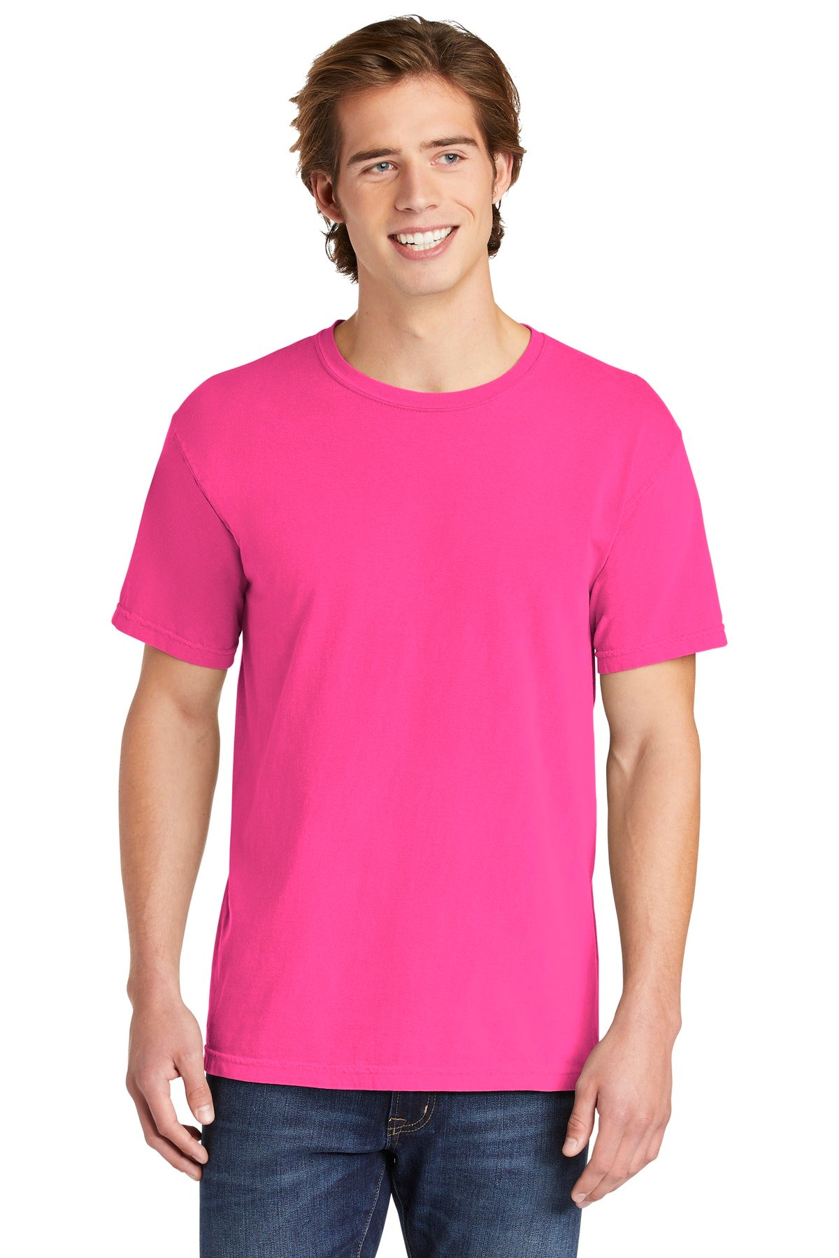 COMFORT COLORS  Heavyweight Ring Spun Tee - Neon Pink