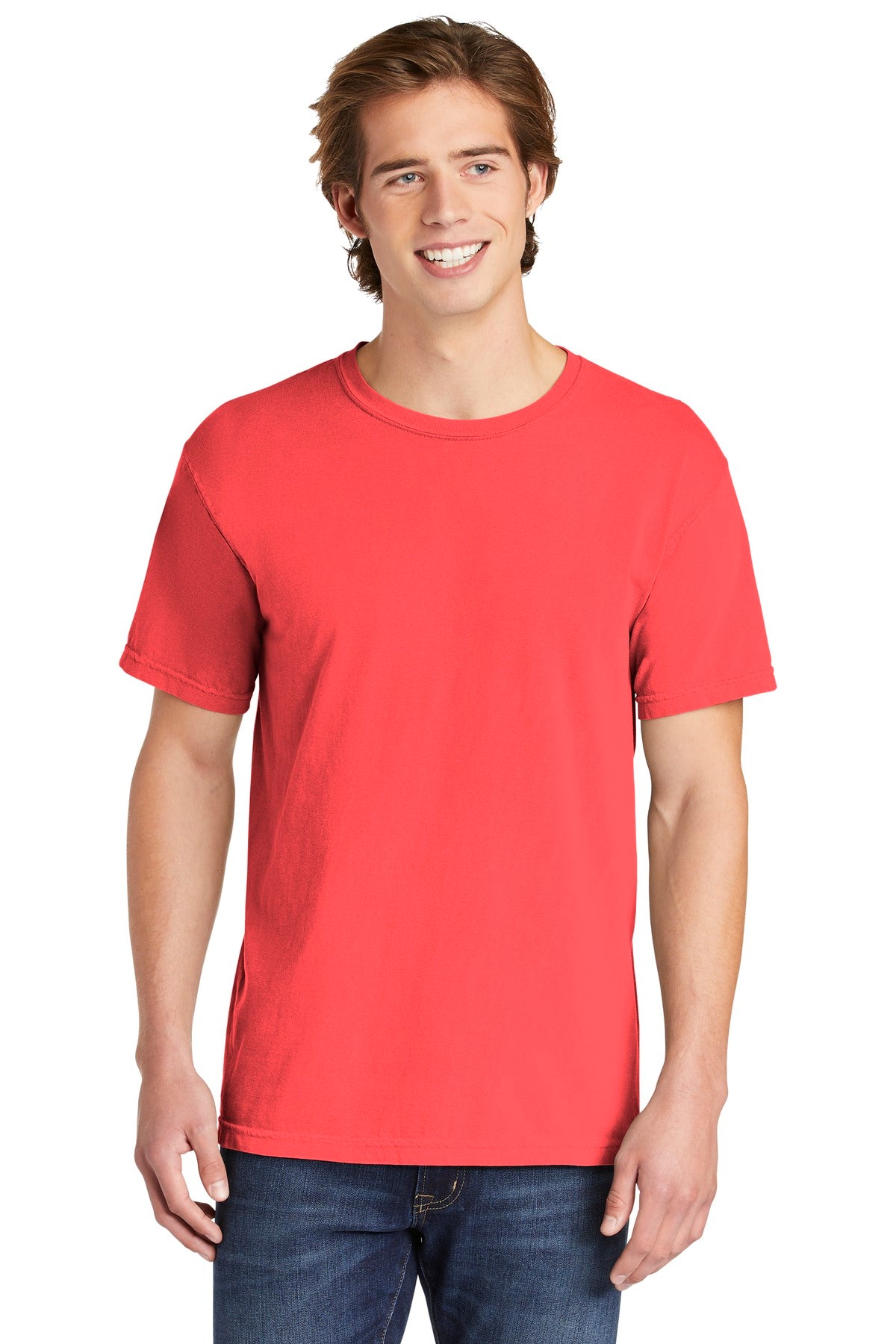 COMFORT COLORS  Heavyweight Ring Spun Tee - Neon Red Orange