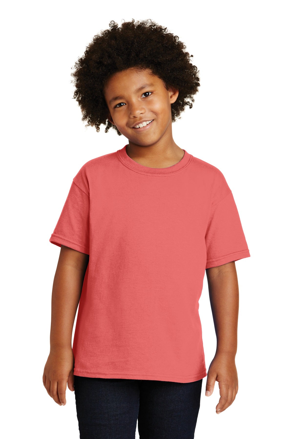 Gildan - Youth  Heavy Cotton 100% Cotton T-Shirt - Coral Silk