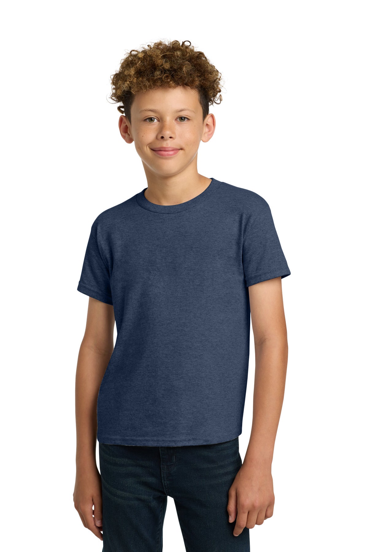 Gildan - Youth  Heavy Cotton 100% Cotton T-Shirt - Heather Navy