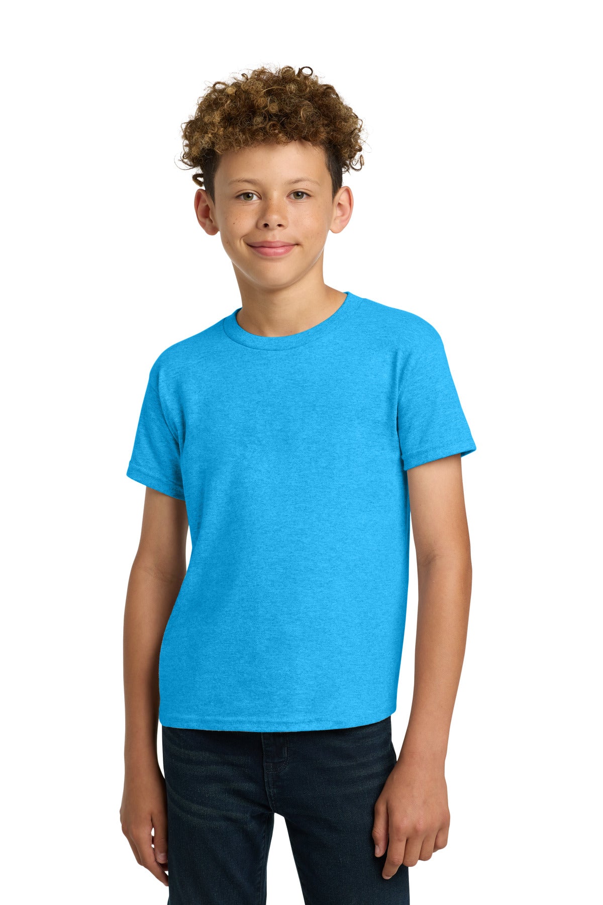 Gildan - Youth  Heavy Cotton 100% Cotton T-Shirt - Heather Sapphire