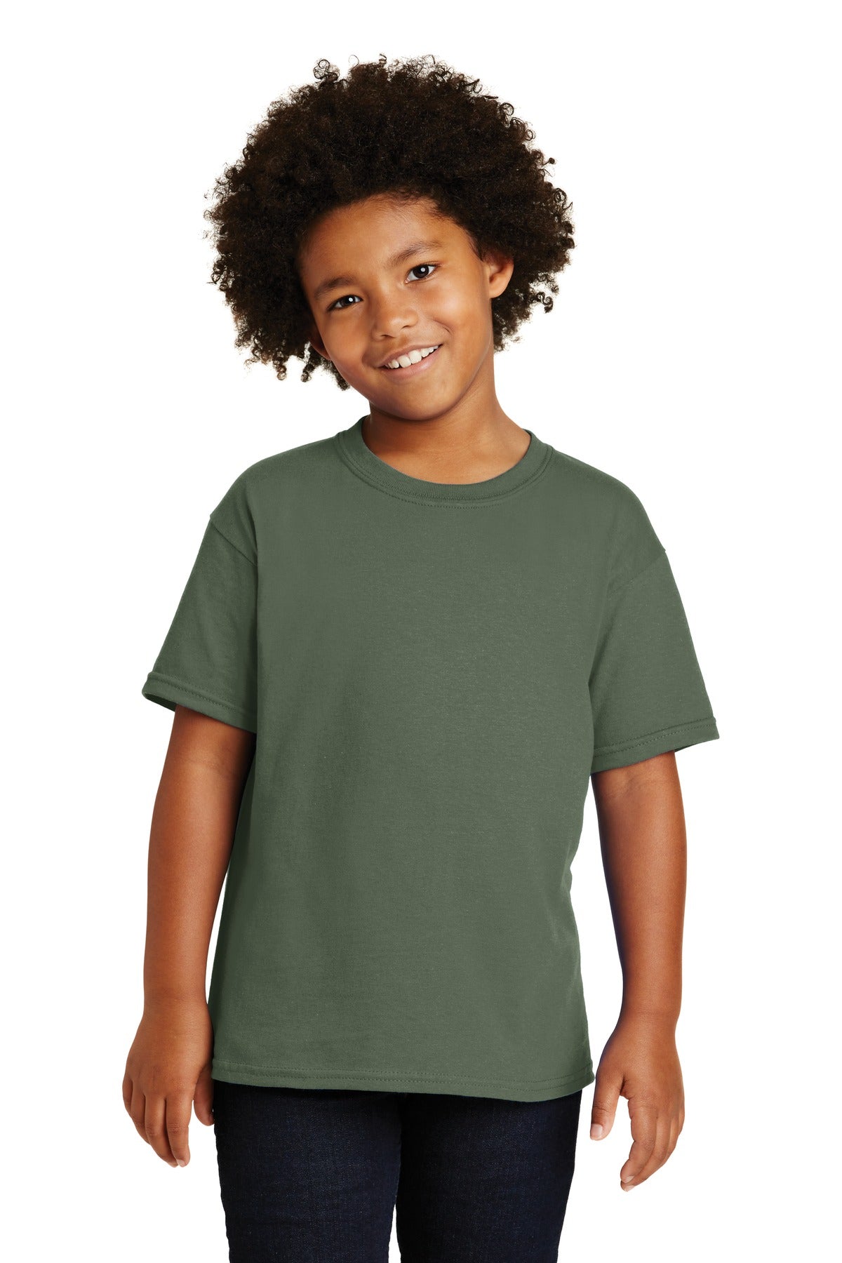 Gildan - Youth  Heavy Cotton 100% Cotton T-Shirt - Military Green
