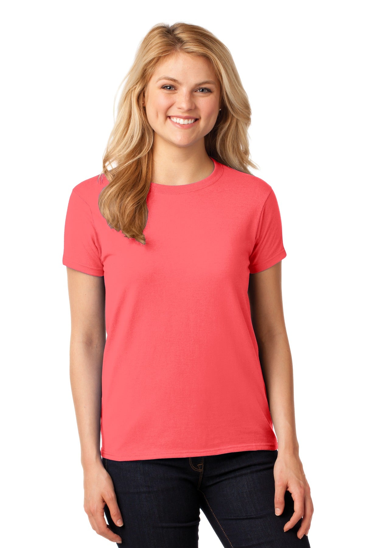 Gildan Women's Heavy Cotton 100% Cotton T-Shirt - Coral Silk