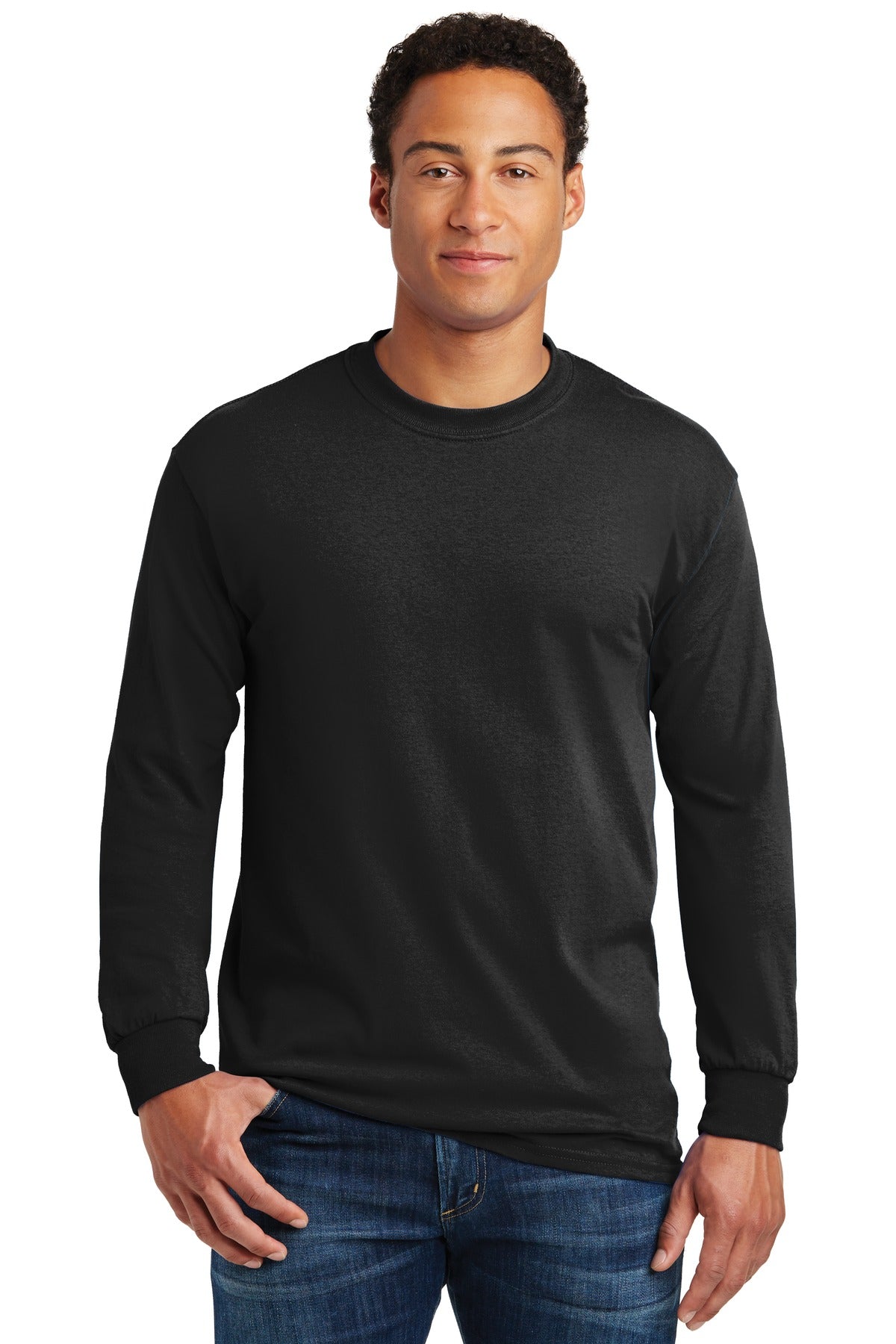 Gildan - Heavy Cotton 100% Cotton Long Sleeve T-Shirt - Black