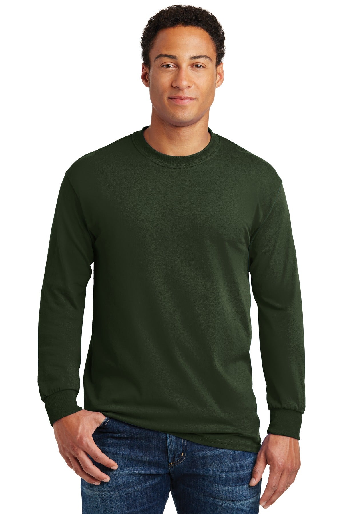 Gildan - Heavy Cotton 100% Cotton Long Sleeve T-Shirt - Forest
