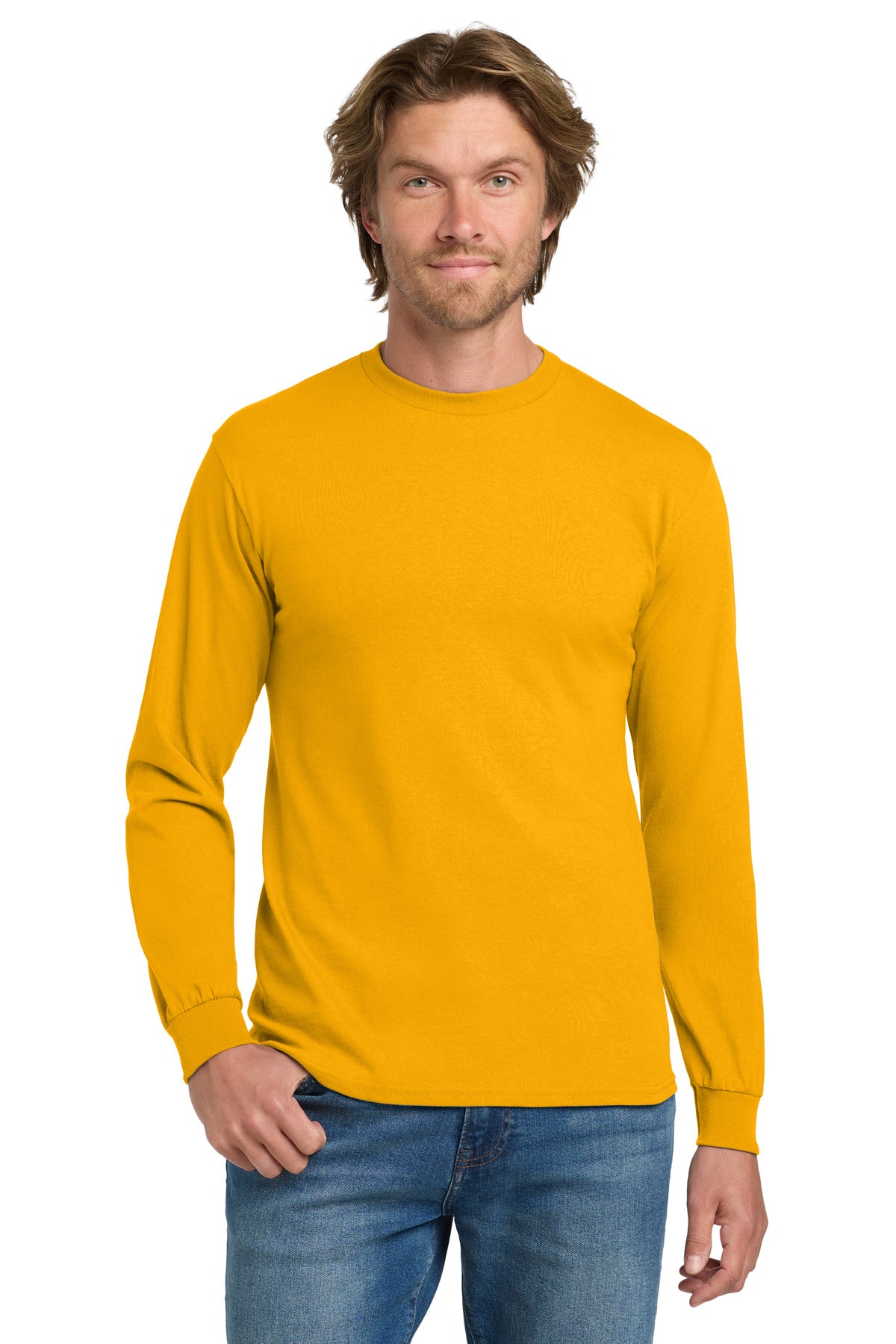 Gildan - Heavy Cotton 100% Cotton Long Sleeve T-Shirt - Gold