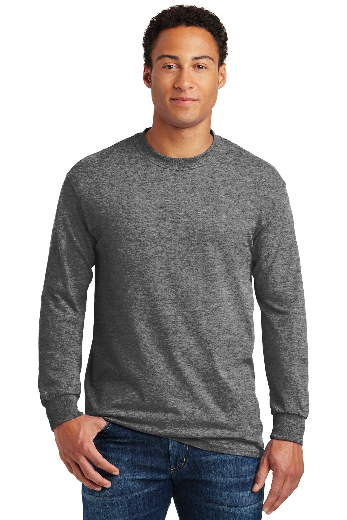 Gildan - Heavy Cotton 100% Cotton Long Sleeve T-Shirt - Graphite Heather