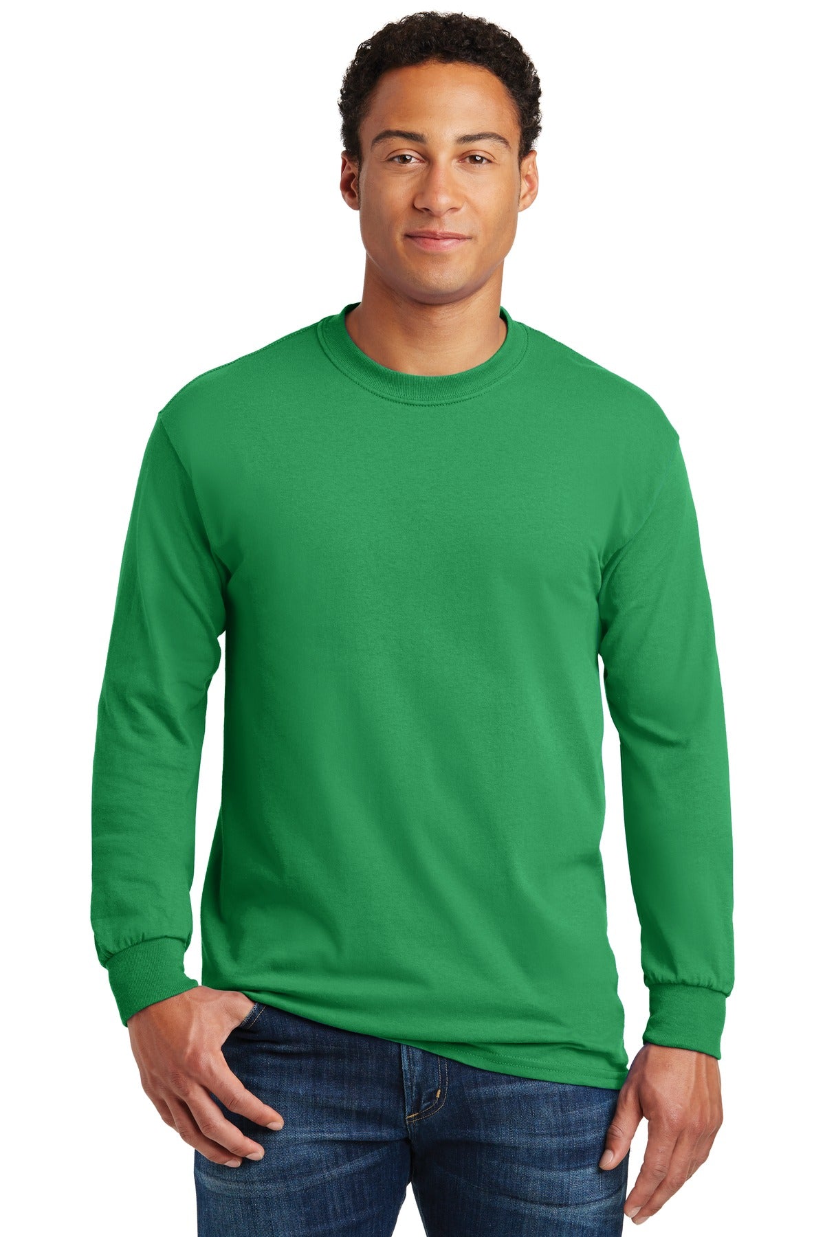 Gildan - Heavy Cotton 100% Cotton Long Sleeve T-Shirt - Irish Green