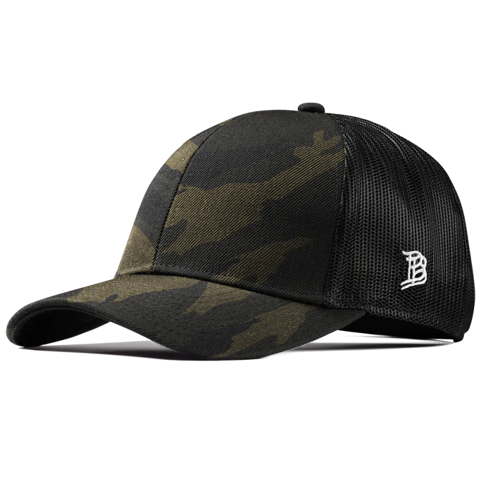 Branded Bills Bare Curved Stretch Snapback Trucker Hat