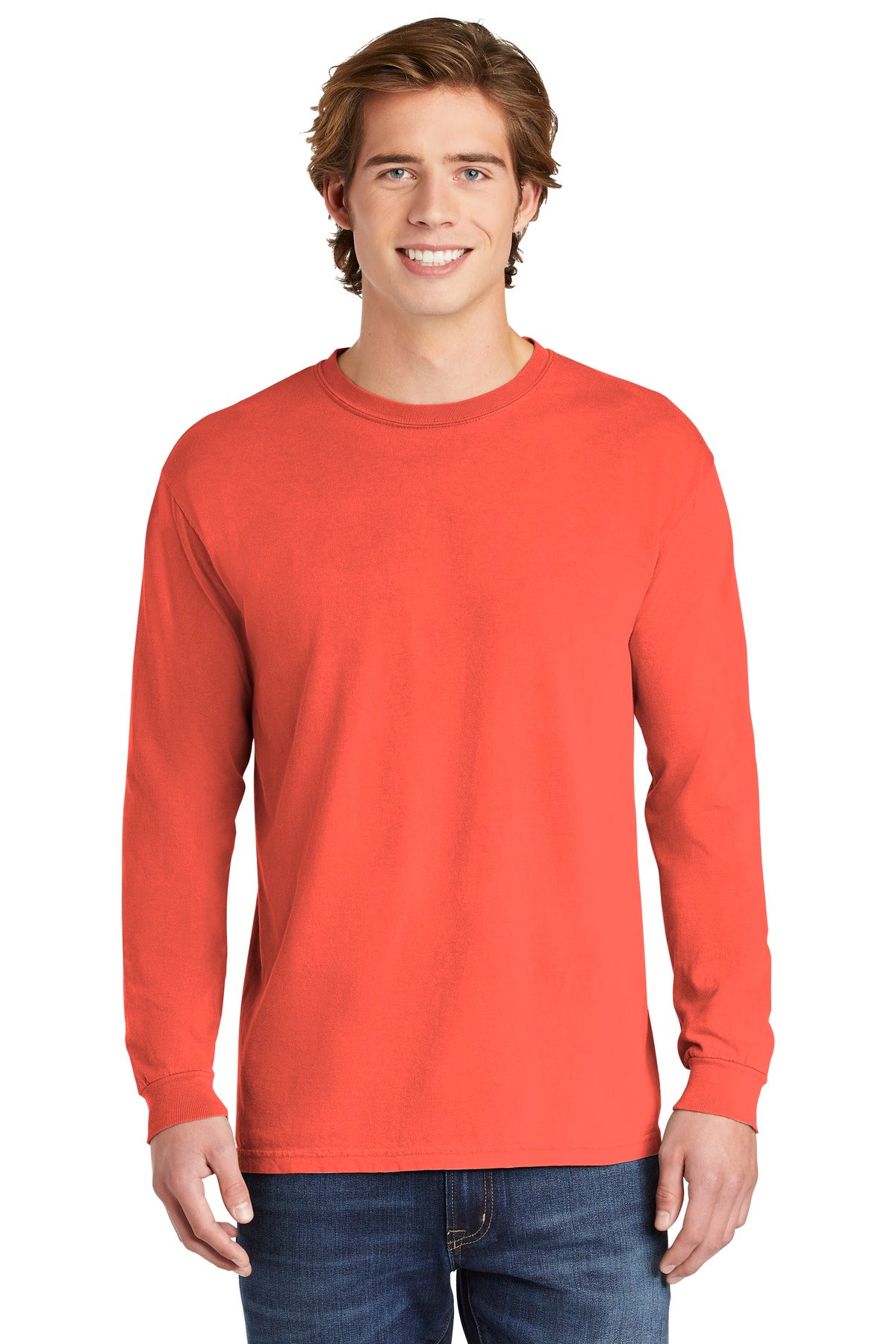 COMFORT COLORS  Heavyweight Ring Spun Long Sleeve Tee - Bright Salmon