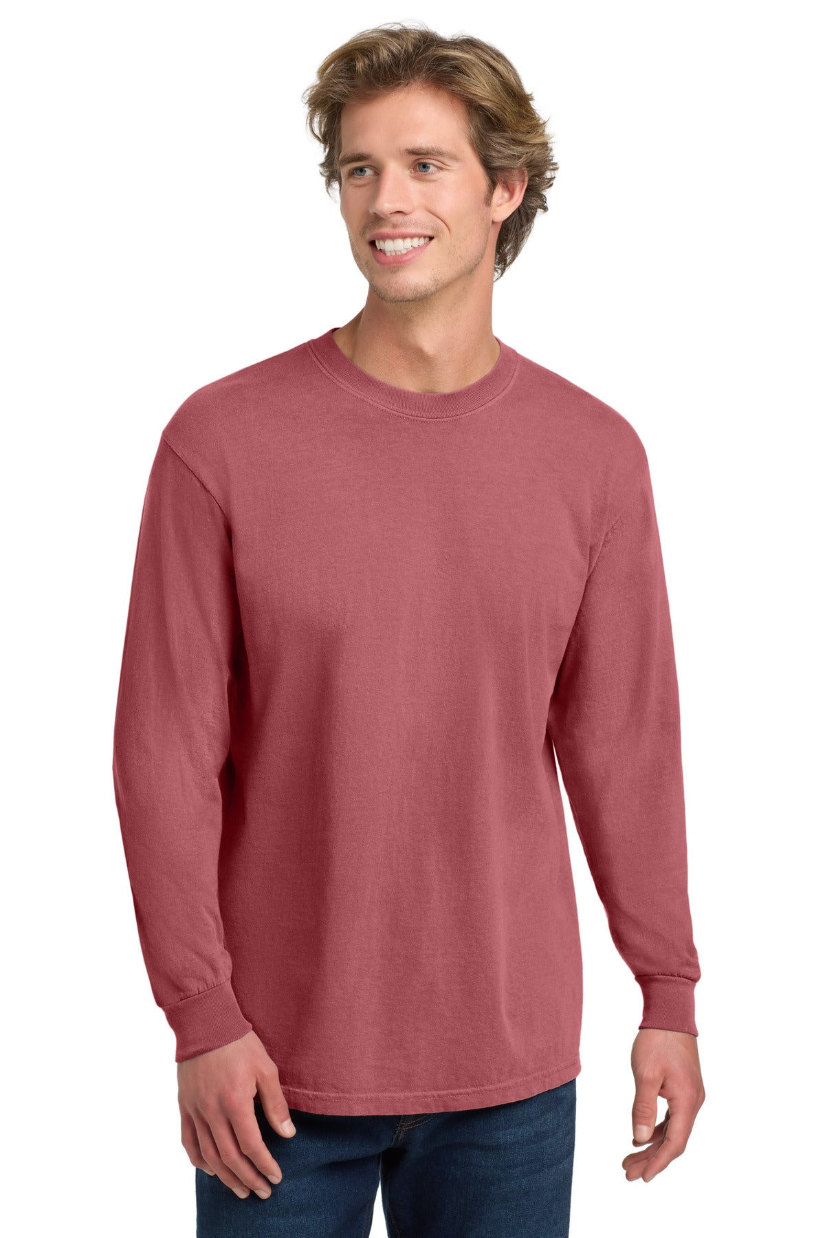 COMFORT COLORS  Heavyweight Ring Spun Long Sleeve Tee - Crimson