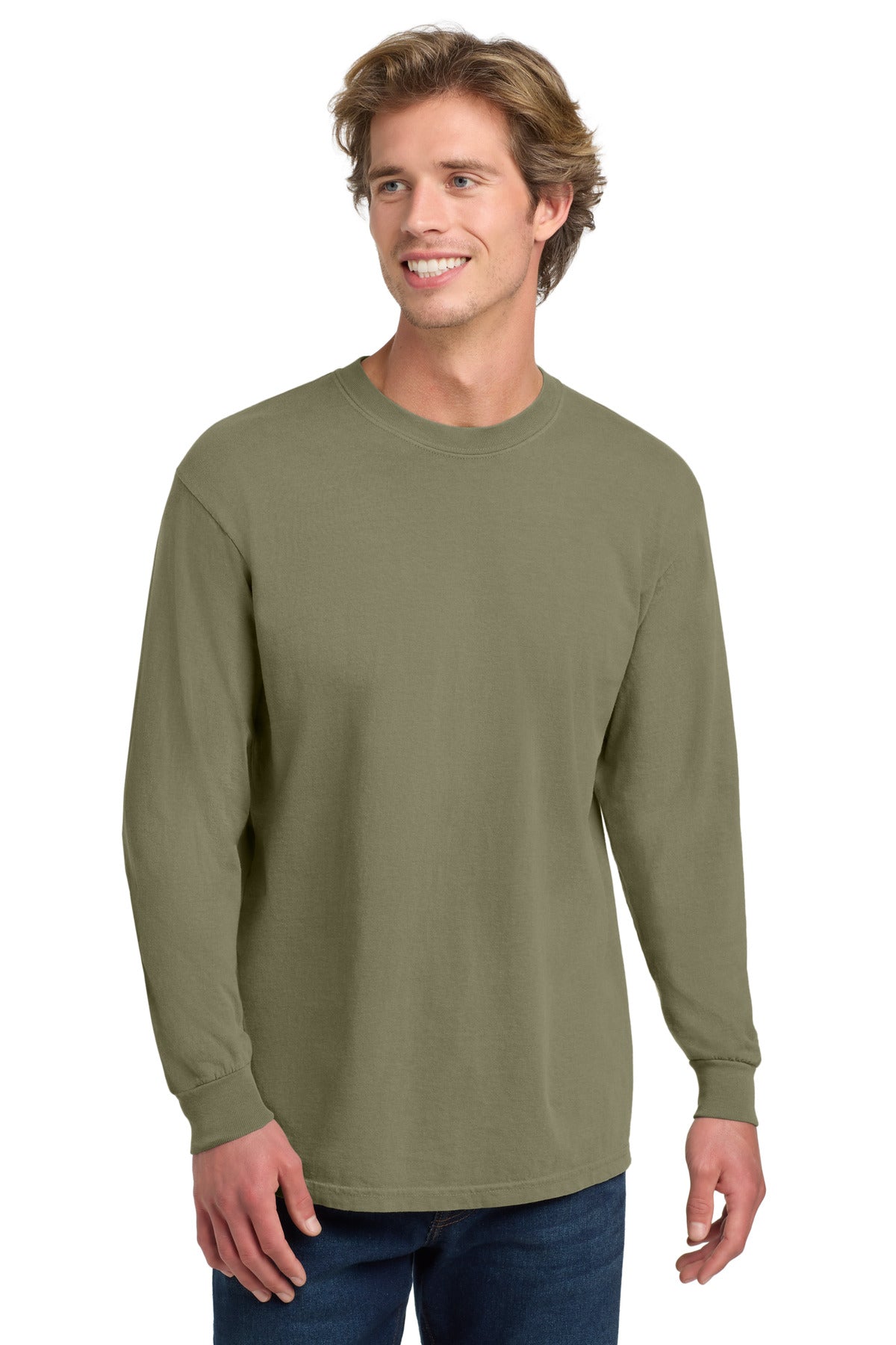 COMFORT COLORS  Heavyweight Ring Spun Long Sleeve Tee - Khaki