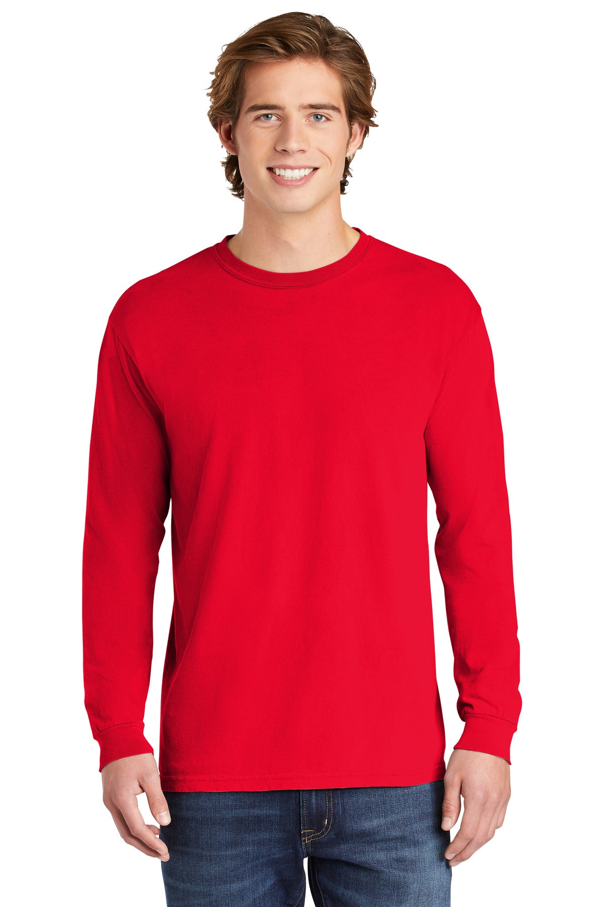 COMFORT COLORS  Heavyweight Ring Spun Long Sleeve Tee - Red