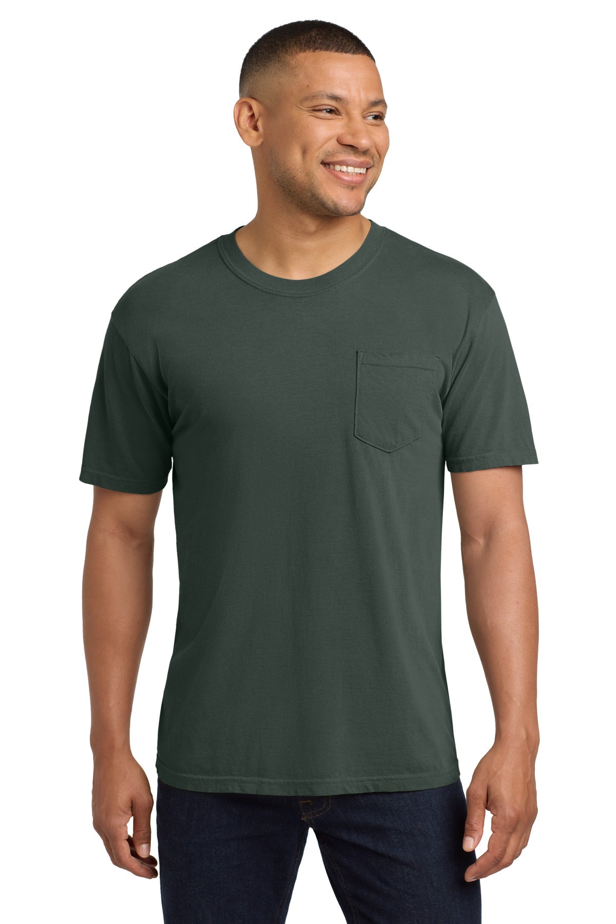 COMFORT COLORS  Heavyweight Ring Spun Pocket Tee - Blue Spruce
