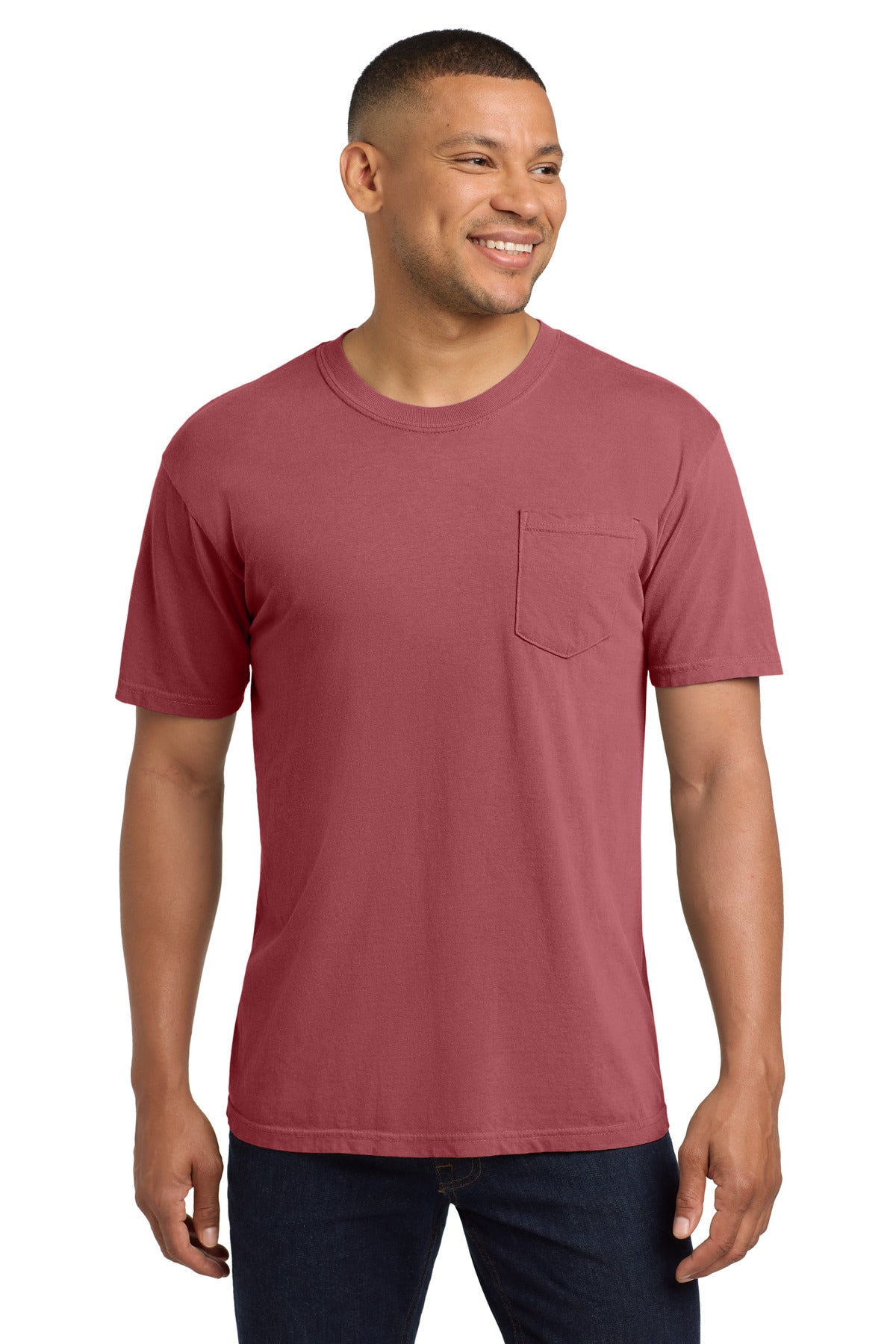 COMFORT COLORS  Heavyweight Ring Spun Pocket Tee - Crimson