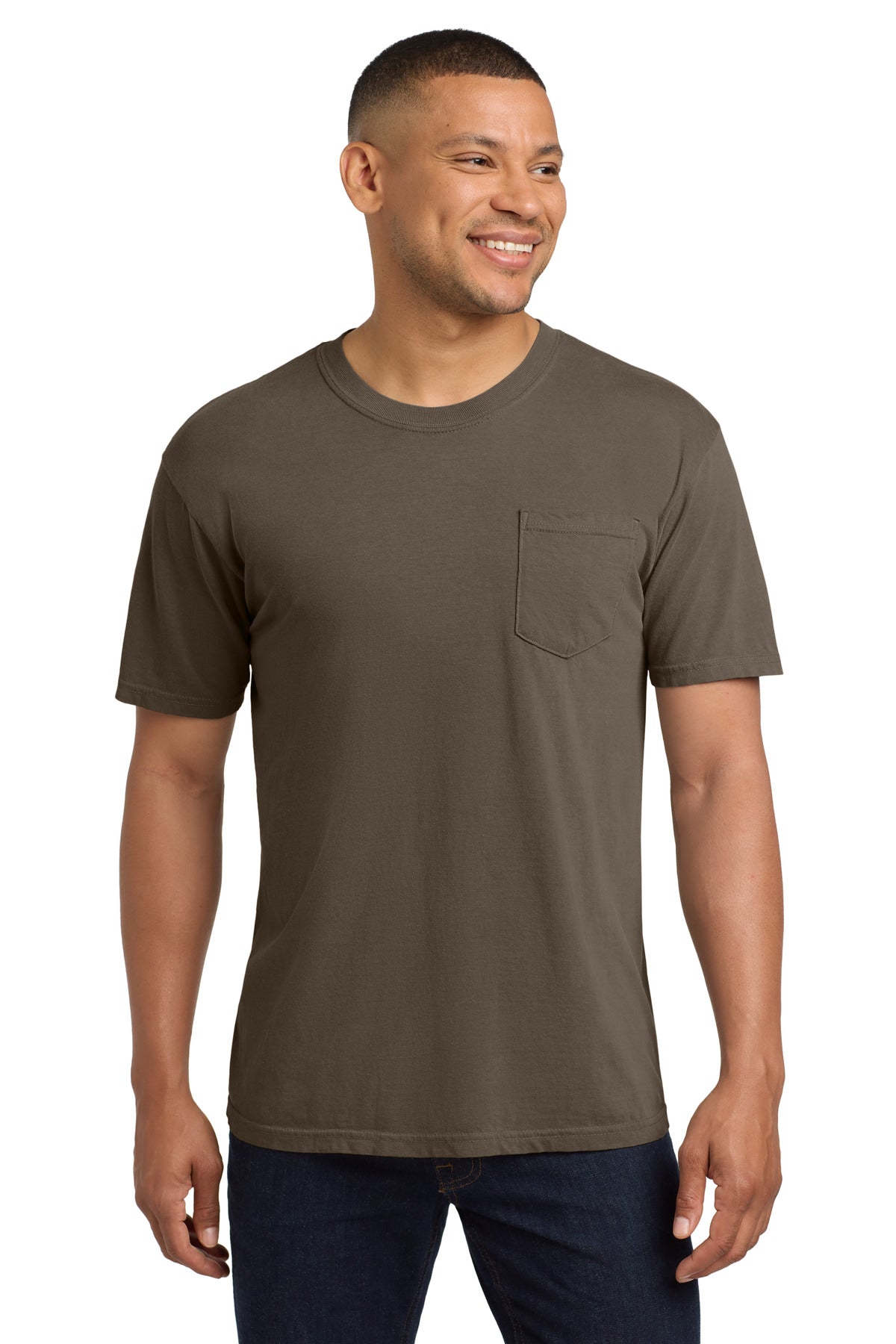 COMFORT COLORS  Heavyweight Ring Spun Pocket Tee - Espresso