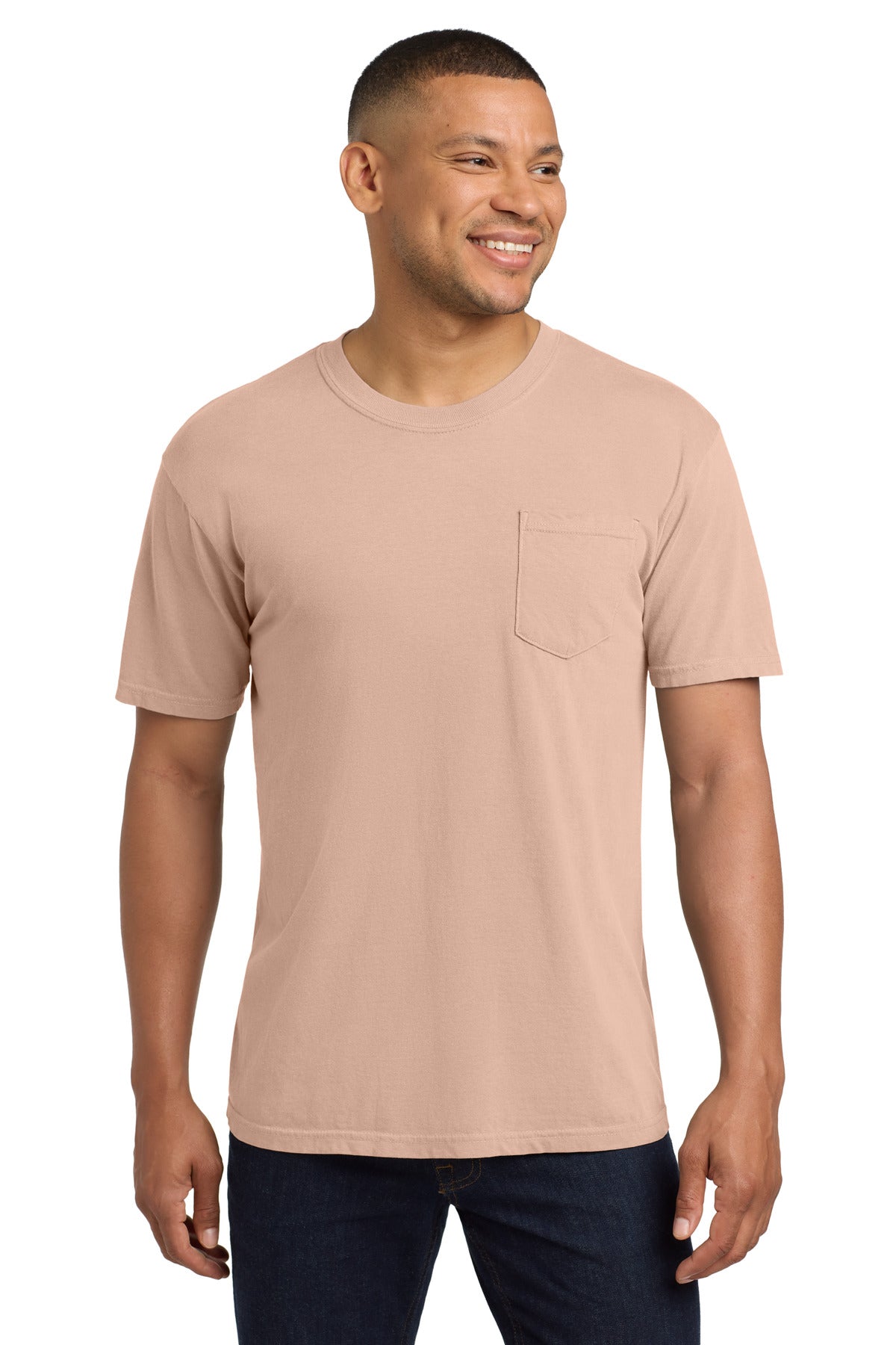 COMFORT COLORS  Heavyweight Ring Spun Pocket Tee - Peachy