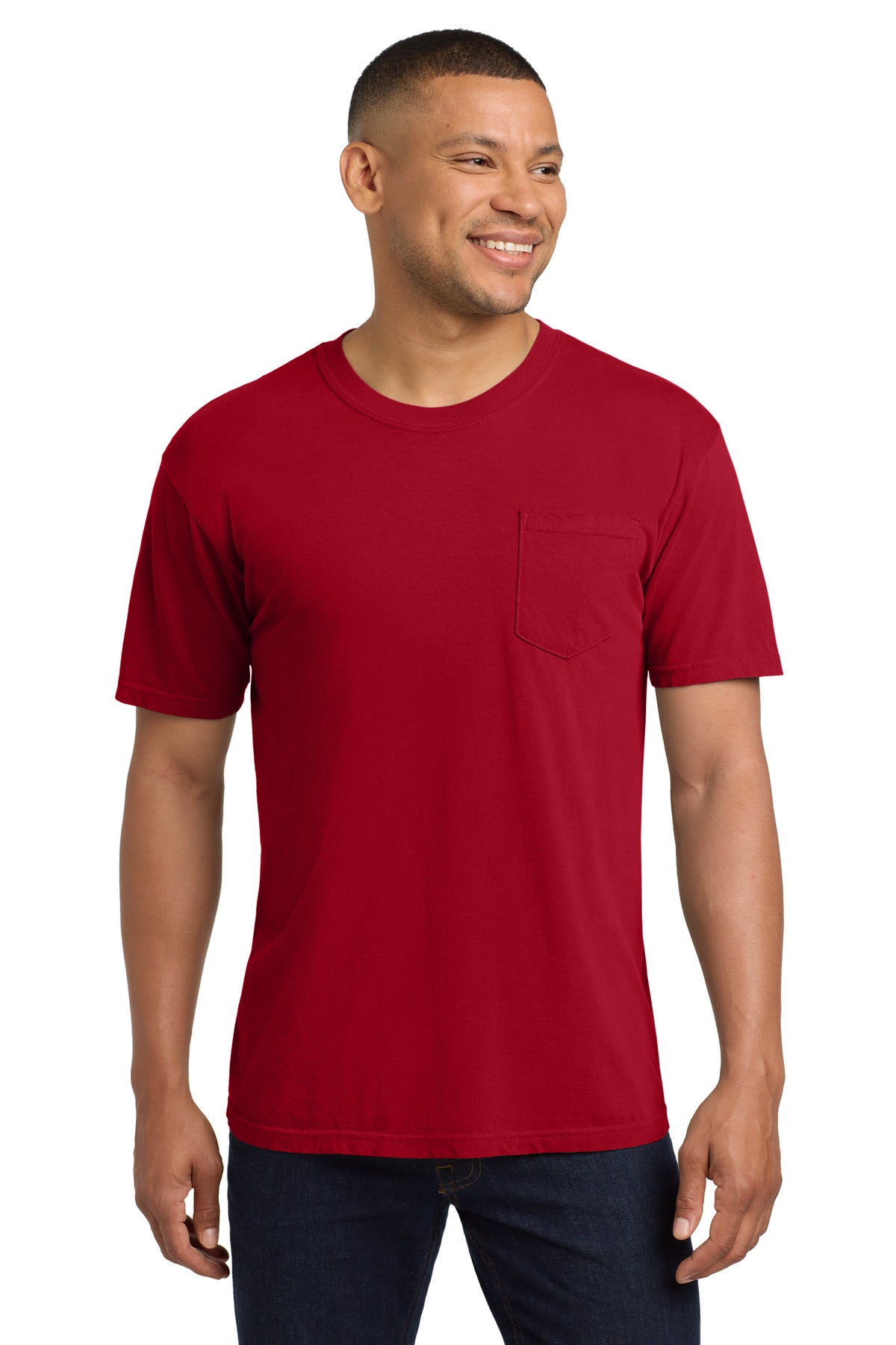 COMFORT COLORS  Heavyweight Ring Spun Pocket Tee - Red