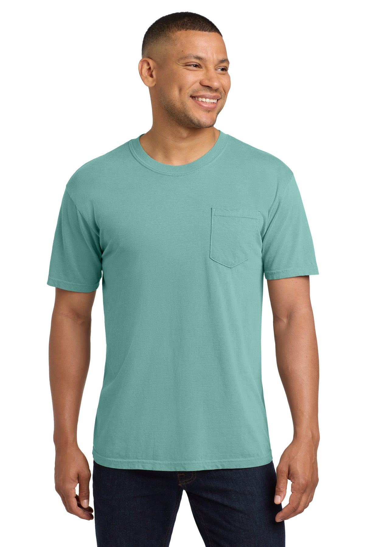 COMFORT COLORS  Heavyweight Ring Spun Pocket Tee - Seafoam