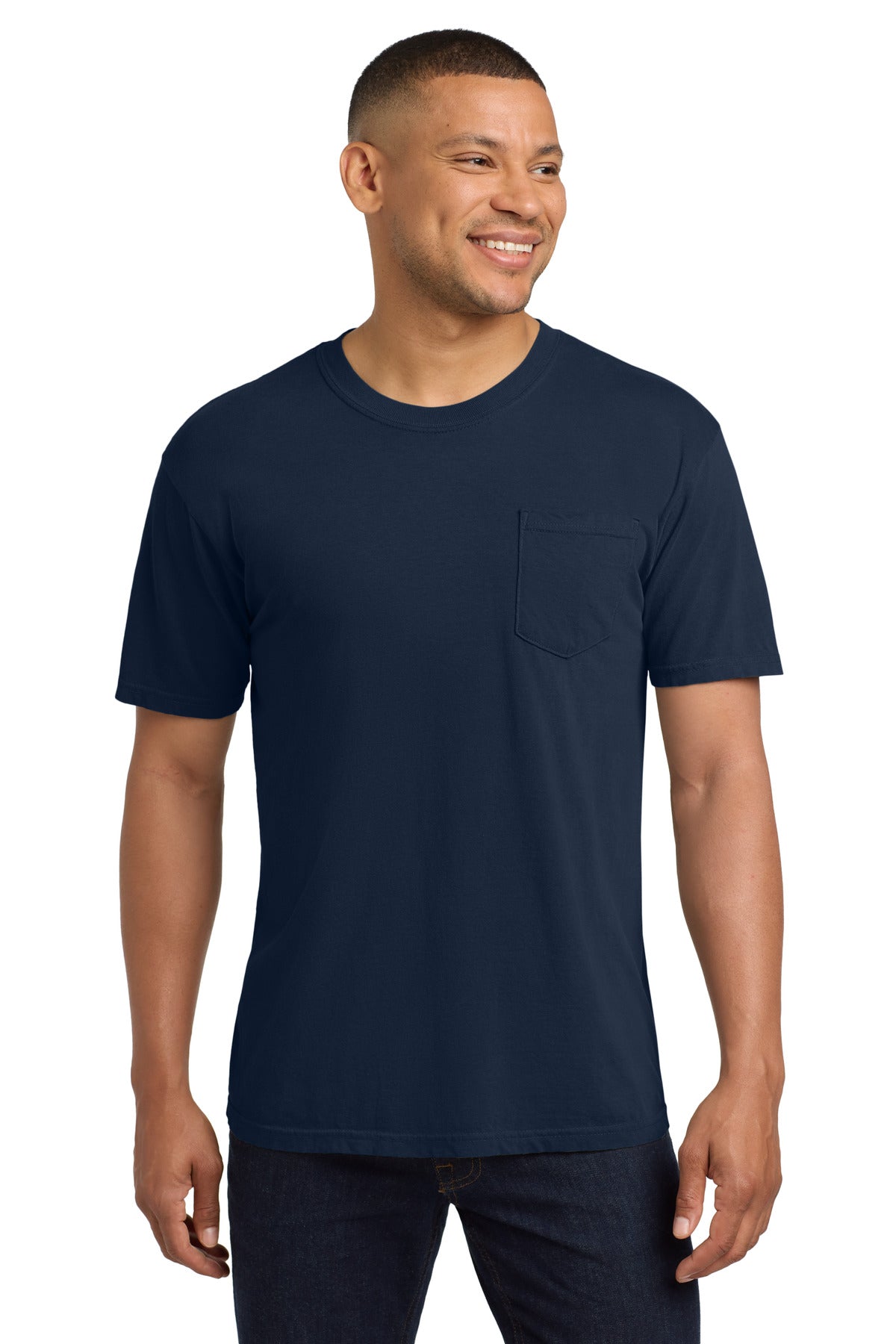 COMFORT COLORS  Heavyweight Ring Spun Pocket Tee - True Navy