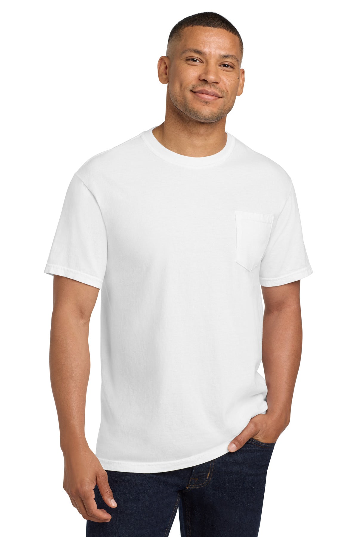 COMFORT COLORS  Heavyweight Ring Spun Pocket Tee - White
