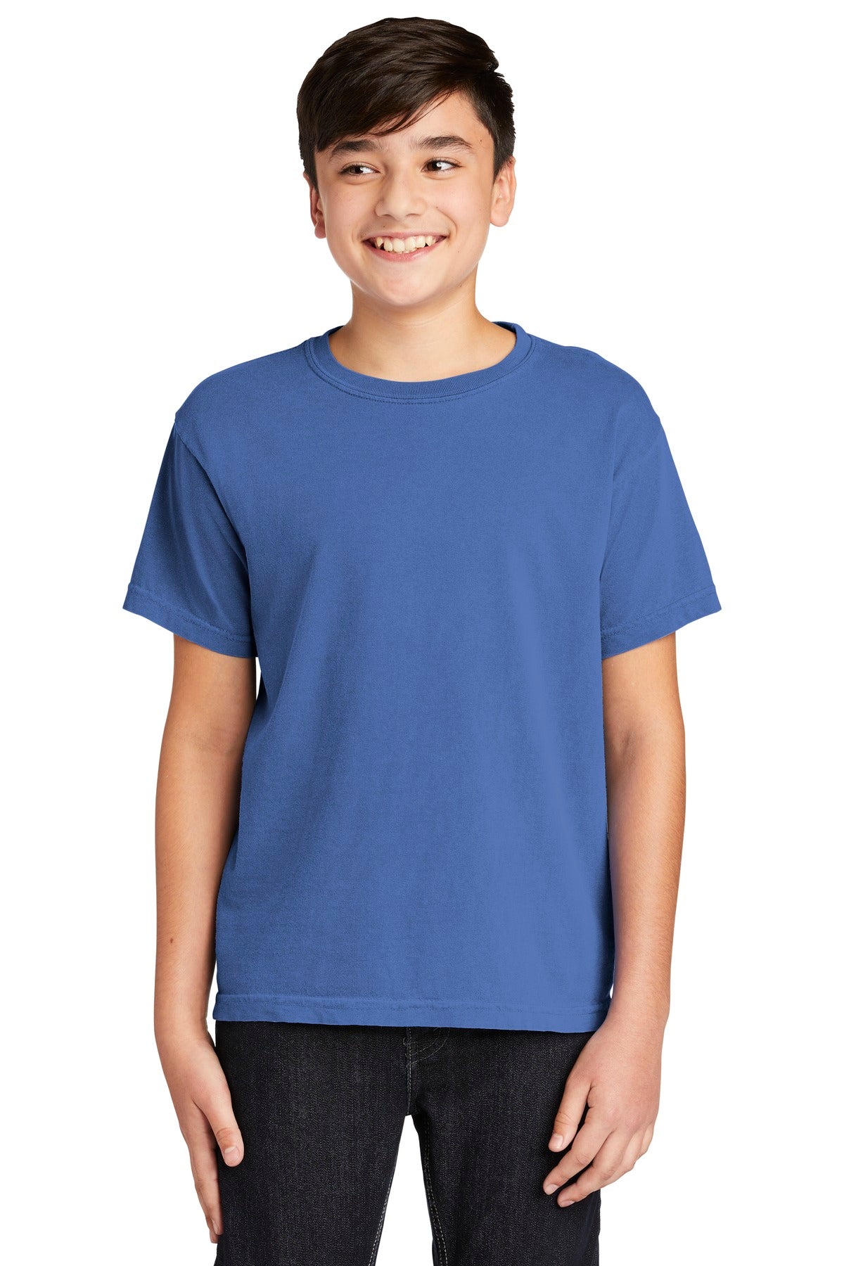 COMFORT COLORS  Youth Heavyweight Ring Spun Tee - Flo Blue