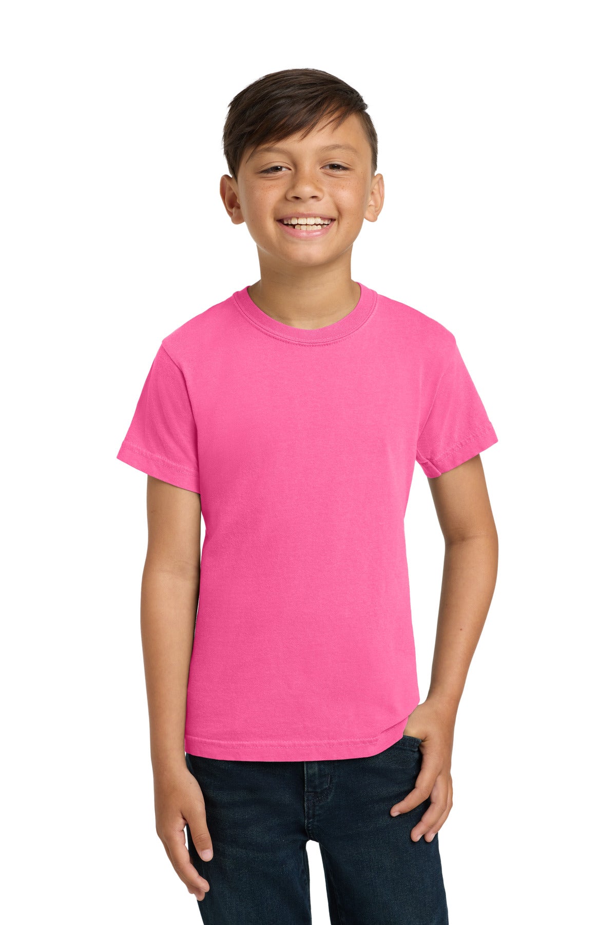 COMFORT COLORS  Youth Heavyweight Ring Spun Tee - Neon Pink