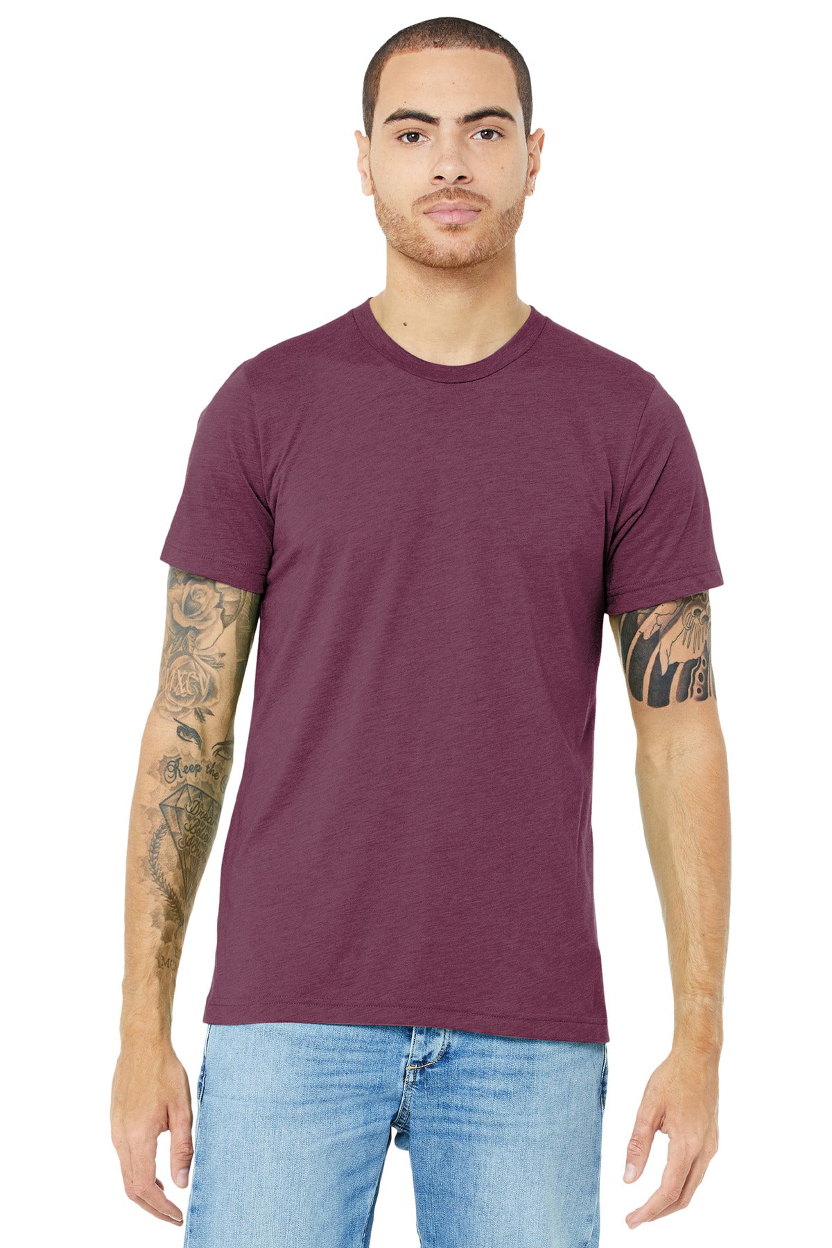 BELLA+CANVAS  Unisex Triblend Short Sleeve Tee - Maroon Triblend