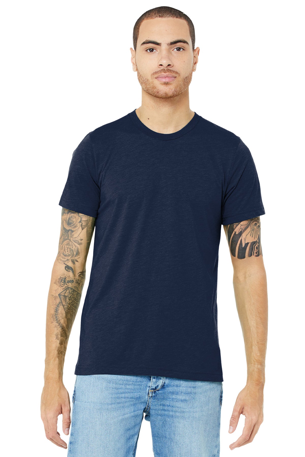 BELLA+CANVAS  Unisex Triblend Short Sleeve Tee - Solid Navy Triblend