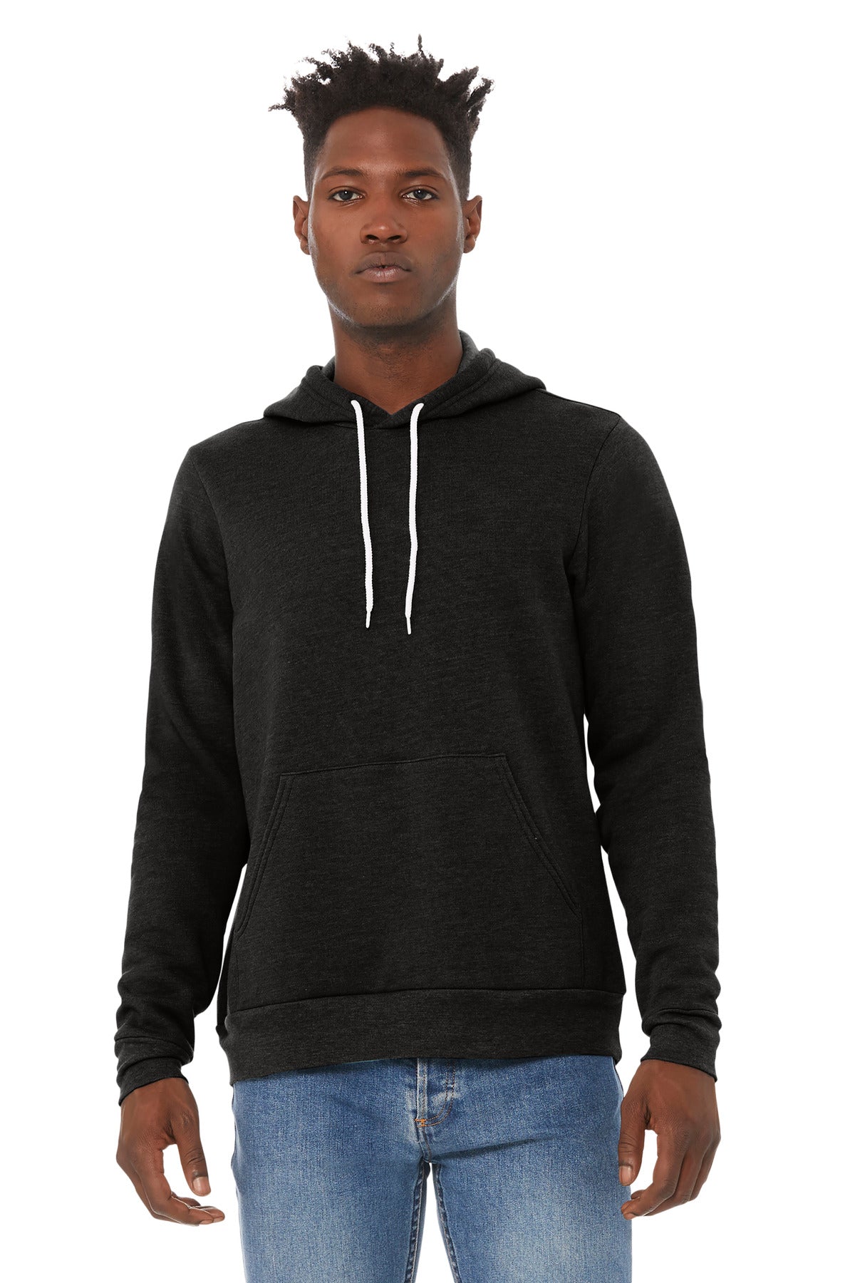 BELLA+CANVAS  Unisex Sponge Fleece Pullover Hoodie - Black Heather
