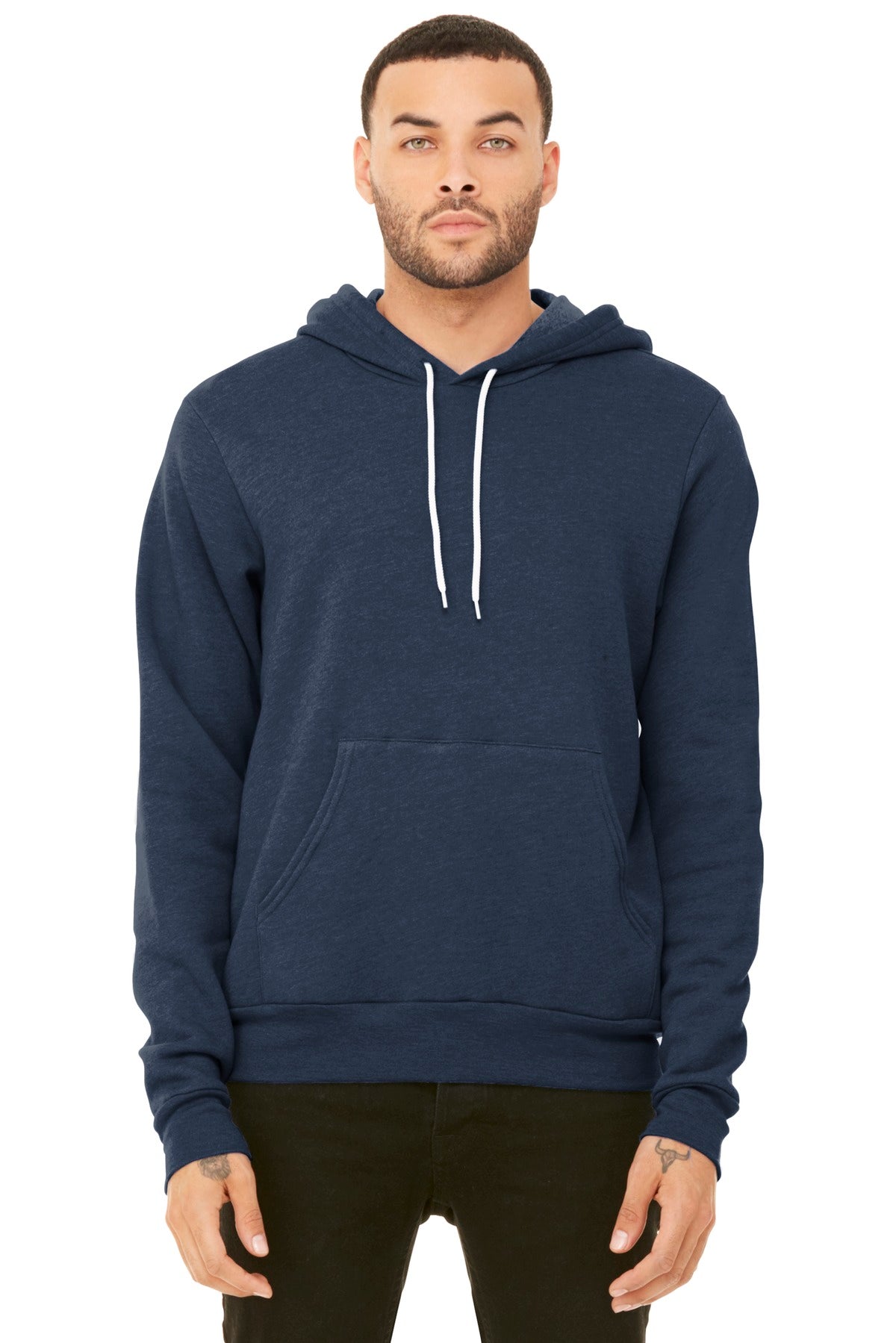 BELLA+CANVAS  Unisex Sponge Fleece Pullover Hoodie - Heather Navy