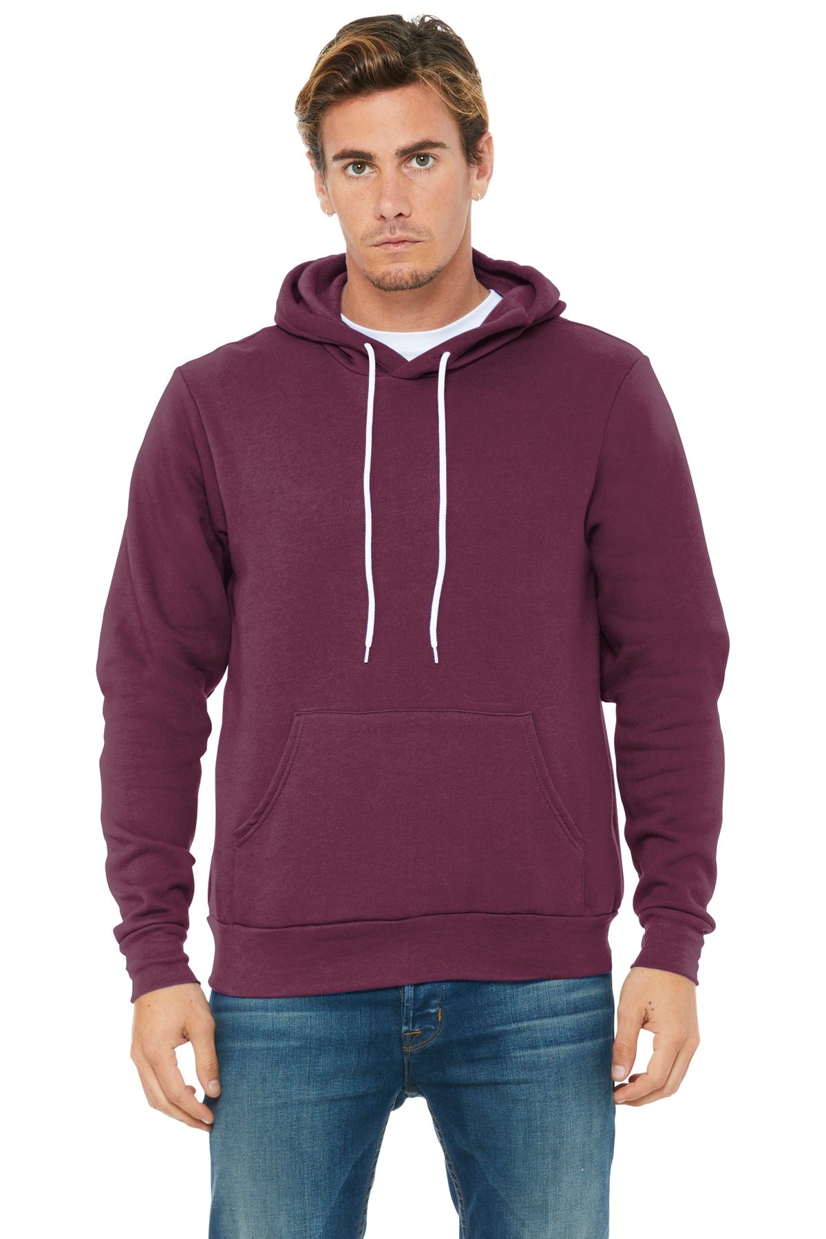 BELLA+CANVAS  Unisex Sponge Fleece Pullover Hoodie - Maroon