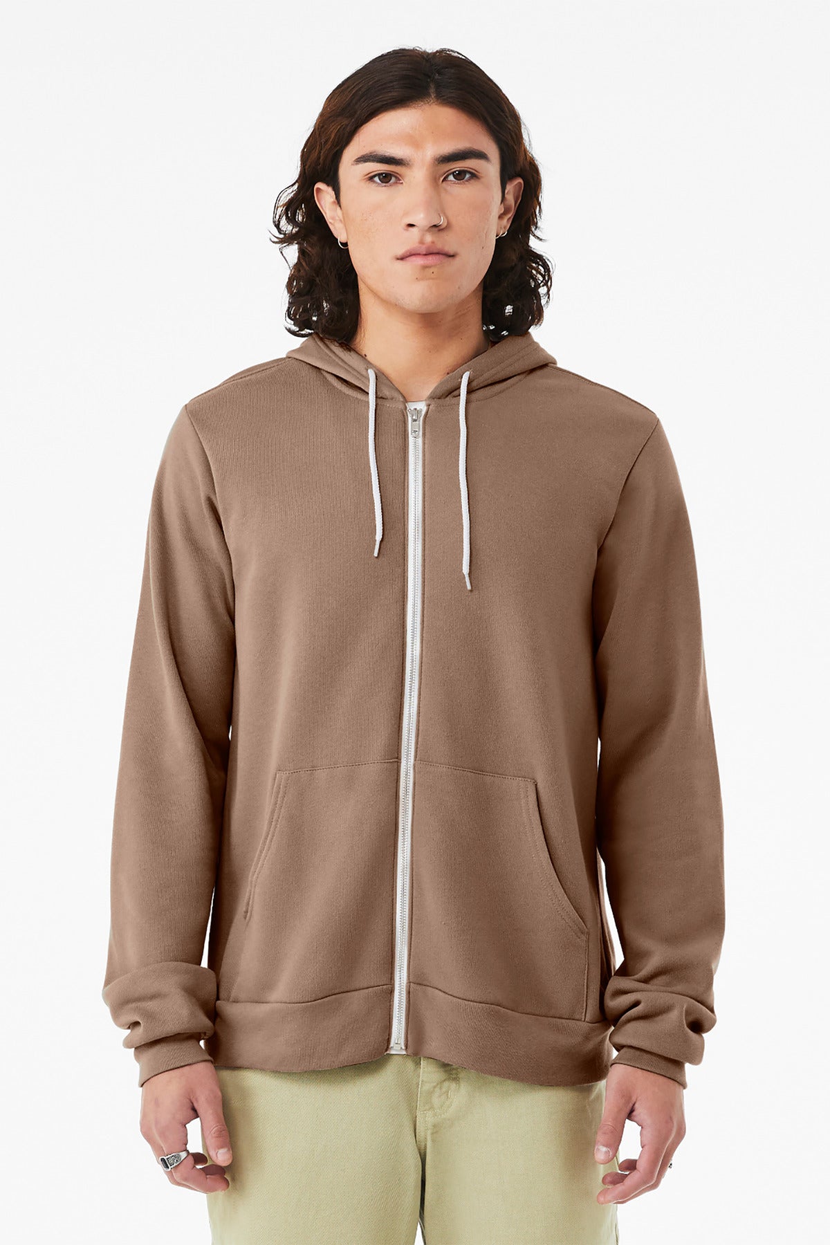 BELLA+CANVAS  Unisex Sponge Fleece Full-Zip Hoodie - Vintage Brown