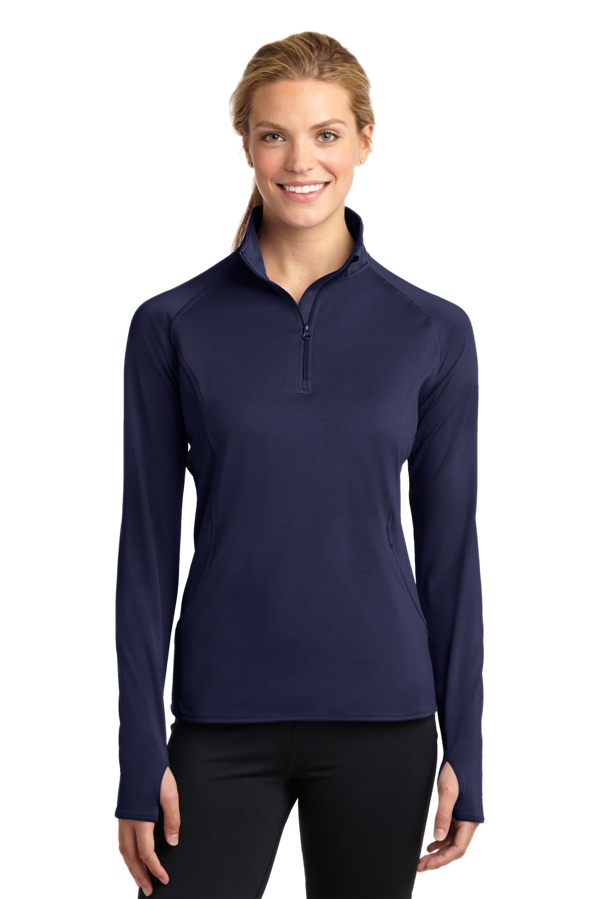 Sport-Tek Women's Sport-Wick Stretch 1/4-Zip Pullover - True Navy