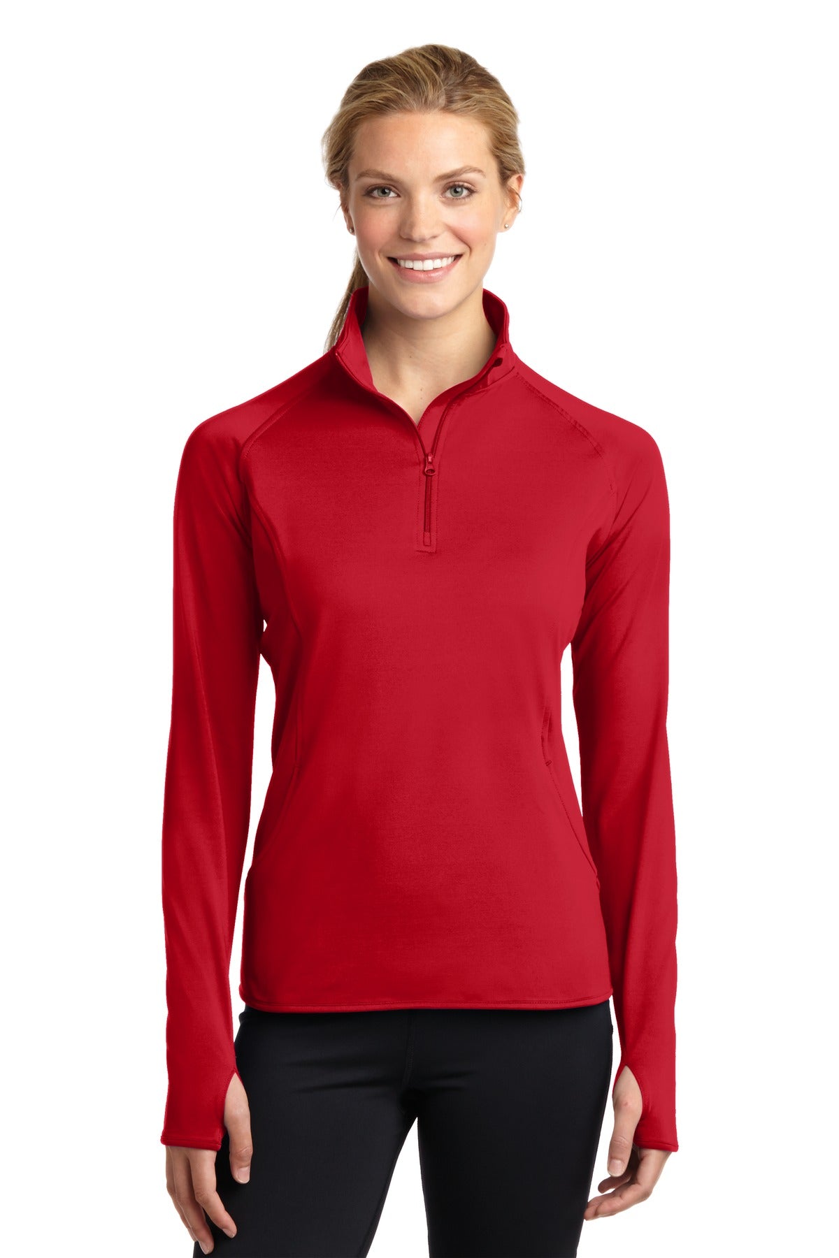 Sport-Tek Women's Sport-Wick Stretch 1/4-Zip Pullover - True Red