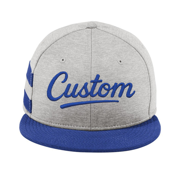 New Era Shadow Heather Striped Flat Bill Custom Snapback Cap
