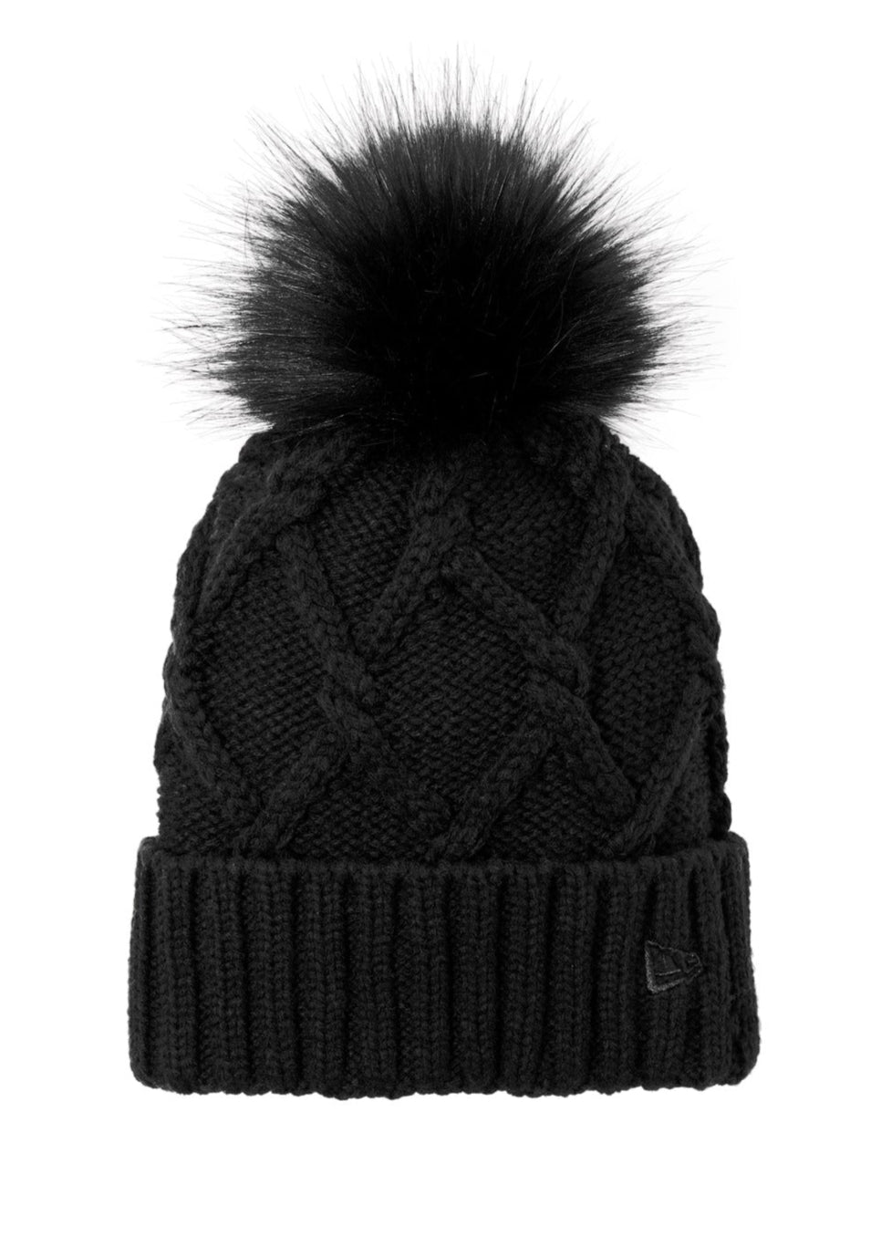 New Era Faux Fur Custom Pom Beanie