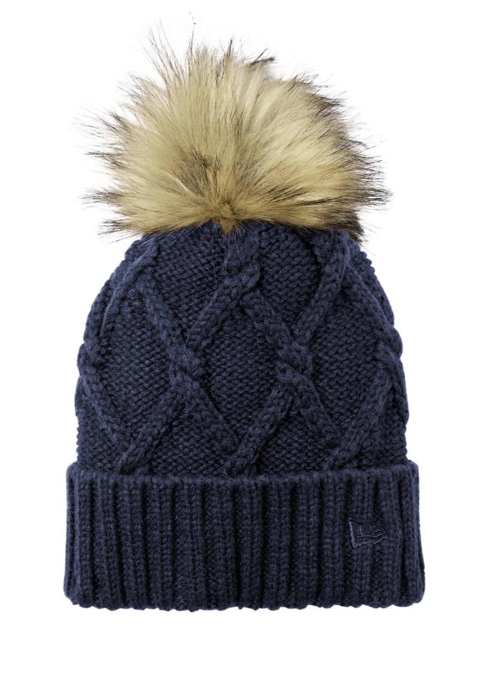 New Era Faux Fur Custom Pom Beanie