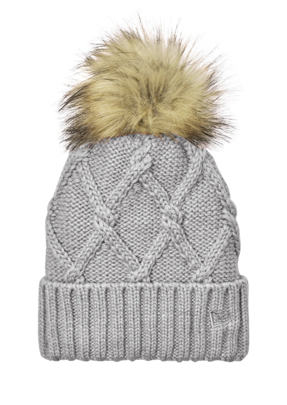New Era Faux Fur Custom Pom Beanie