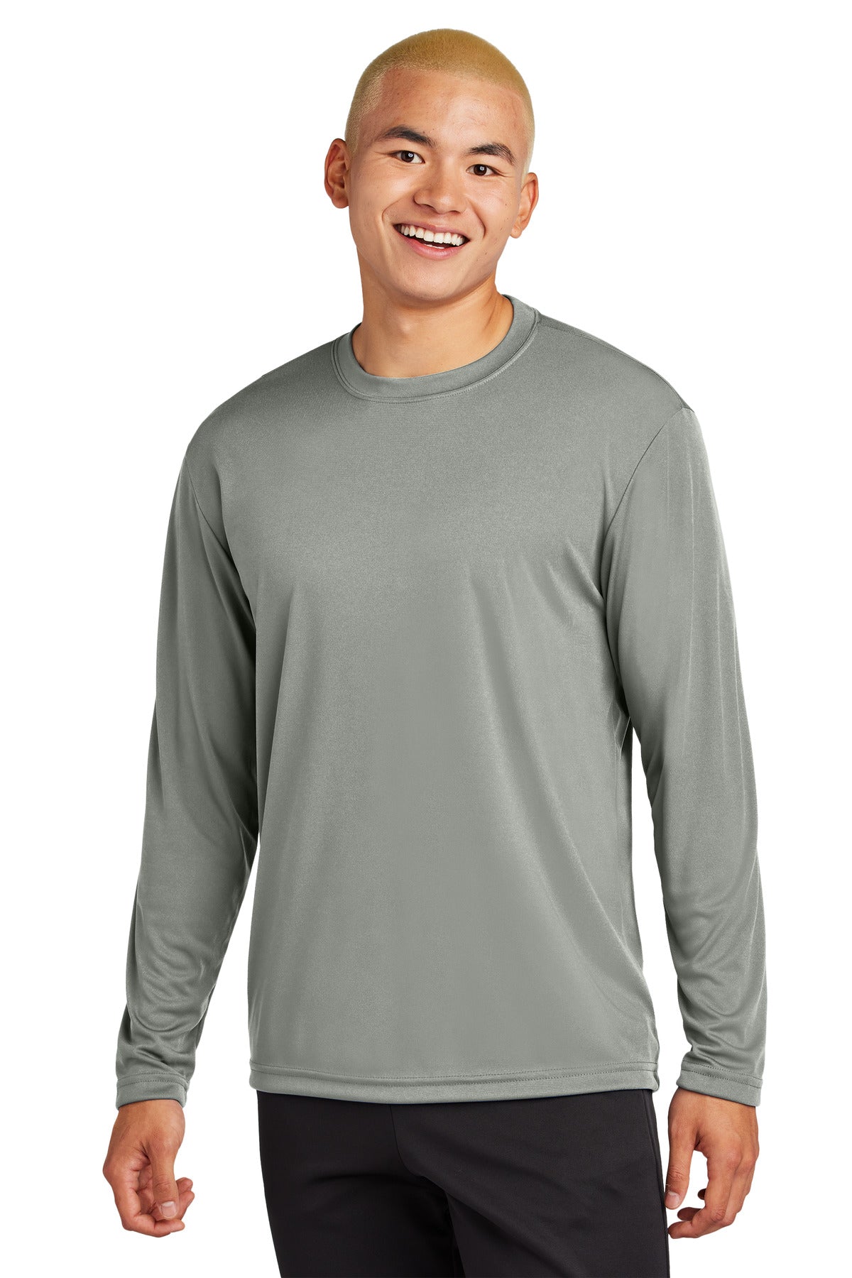 Sport-Tek Long Sleeve PosiCharge Competitor Tee - Grey Concrete