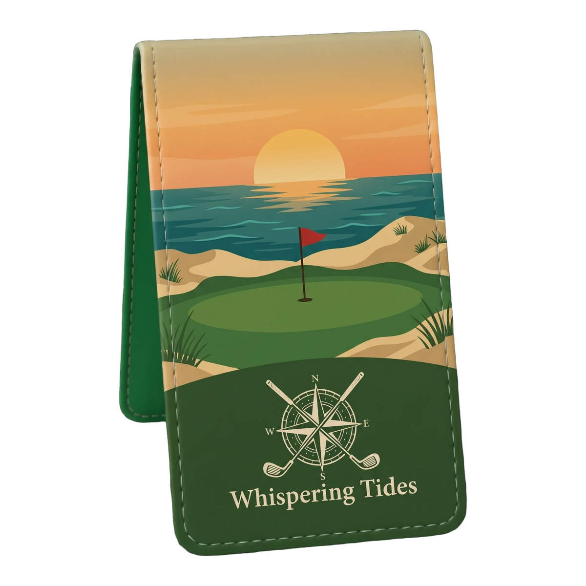 Custom Golf Scorecard Holder - Whispering Tides design