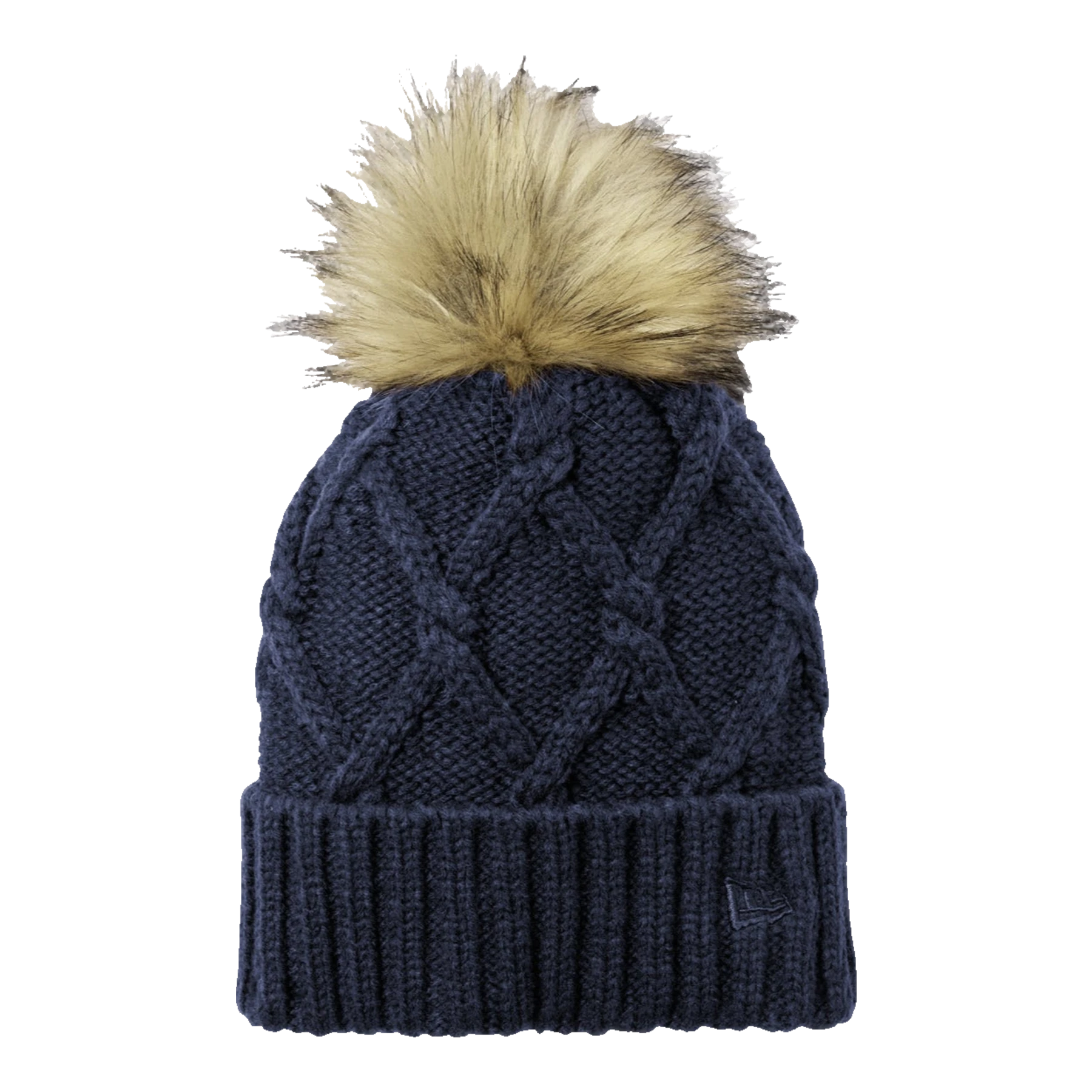 New Era Faux Fur Custom Pom Beanie